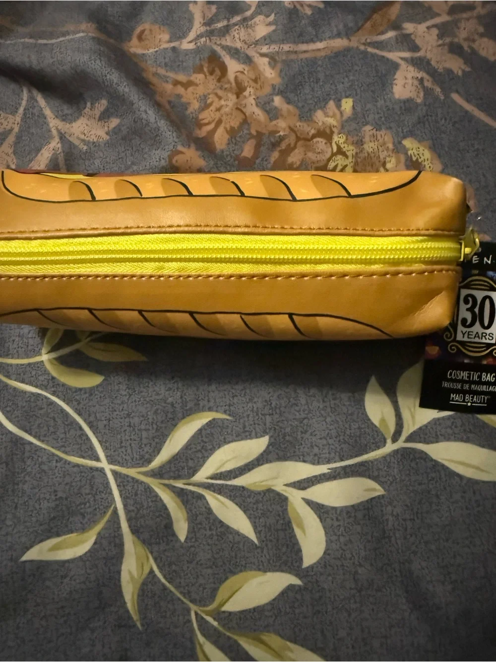 FRIENDS Mustard Hot Dog Cosmetic Bag